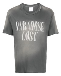 T-shirt à col rond imprimé gris Alchemist