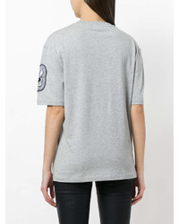 T-shirt à col rond imprimé gris MCQ