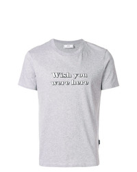 T-shirt à col rond imprimé gris AMI Alexandre Mattiussi