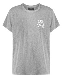 T-shirt à col rond imprimé gris Amiri