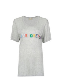 T-shirt à col rond imprimé gris Andrea Bogosian