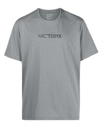 T-shirt à col rond imprimé gris Arc'teryx