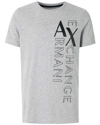 T-shirt à col rond imprimé gris Armani Exchange