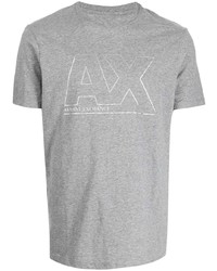 T-shirt à col rond imprimé gris Armani Exchange