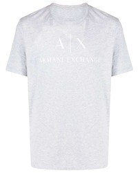 T-shirt à col rond imprimé gris Armani Exchange