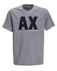 T-shirt à col rond imprimé gris Armani Exchange