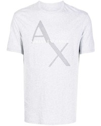 T-shirt à col rond imprimé gris Armani Exchange