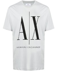 T-shirt à col rond imprimé gris Armani Exchange