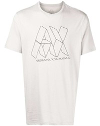 T-shirt à col rond imprimé gris Armani Exchange