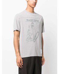 T-shirt à col rond imprimé gris Satisfy