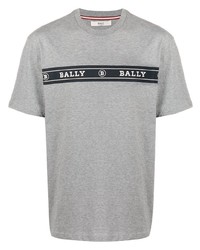 T-shirt à col rond imprimé gris Bally