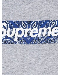 T-shirt à col rond imprimé gris Supreme