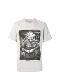 T-shirt à col rond imprimé gris Barbour By Steve Mc Queen