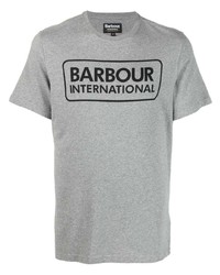T-shirt à col rond imprimé gris Barbour International