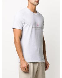 T-shirt à col rond imprimé gris Brunello Cucinelli