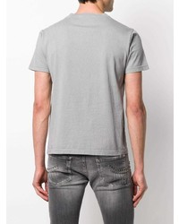 T-shirt à col rond imprimé gris John Richmond