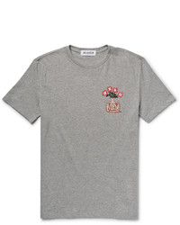 T-shirt à col rond imprimé gris Beams