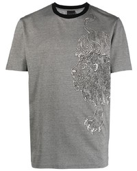 T-shirt à col rond imprimé gris Billionaire