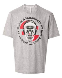 T-shirt à col rond imprimé gris Blackbarrett
