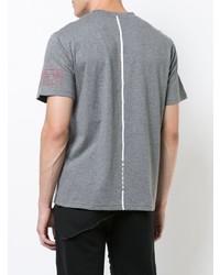 T-shirt à col rond imprimé gris Haculla