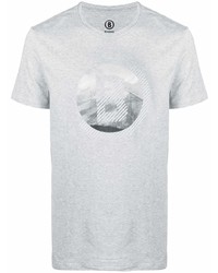 T-shirt à col rond imprimé gris Bogner