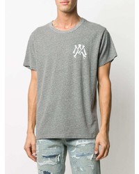 T-shirt à col rond imprimé gris Amiri