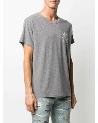 T-shirt à col rond imprimé gris Amiri