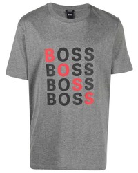 T-shirt à col rond imprimé gris BOSS HUGO BOSS