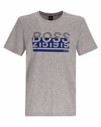 T-shirt à col rond imprimé gris BOSS HUGO BOSS