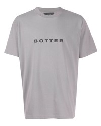 T-shirt à col rond imprimé gris Botter