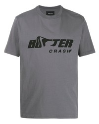 T-shirt à col rond imprimé gris Botter