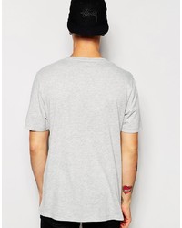 T-shirt à col rond imprimé gris Asos