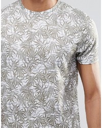 T-shirt à col rond imprimé gris Asos