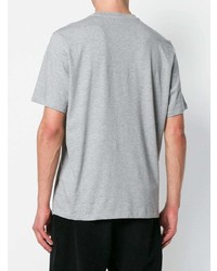 T-shirt à col rond imprimé gris MSGM