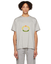 T-shirt à col rond imprimé gris Burberry