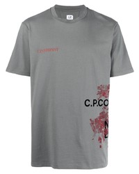 T-shirt à col rond imprimé gris C.P. Company