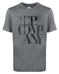 T-shirt à col rond imprimé gris C.P. Company