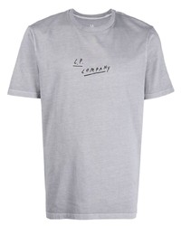 T-shirt à col rond imprimé gris C.P. Company