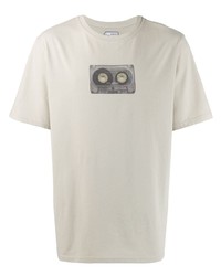 T-shirt à col rond imprimé gris C2h4