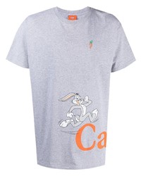 T-shirt à col rond imprimé gris Carrots