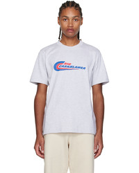 T-shirt à col rond imprimé gris Casablanca