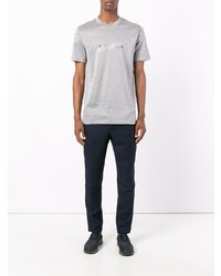 T-shirt à col rond imprimé gris Lanvin