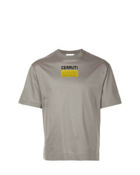 T-shirt à col rond imprimé gris Cerruti 1881