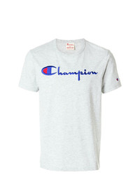 T-shirt à col rond imprimé gris Champion