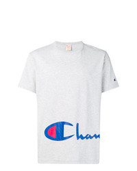 T-shirt à col rond imprimé gris Champion