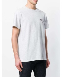 T-shirt à col rond imprimé gris A.P.C.