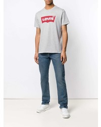 T-shirt à col rond imprimé gris Levi's