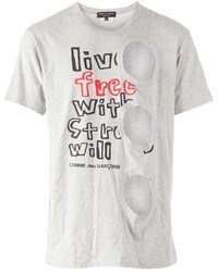 T-shirt à col rond imprimé gris Comme Des Garcons Homme Plus