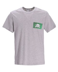 T-shirt à col rond imprimé gris Comme des Garcons