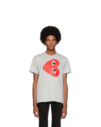 T-shirt à col rond imprimé gris Comme Des Garcons Play